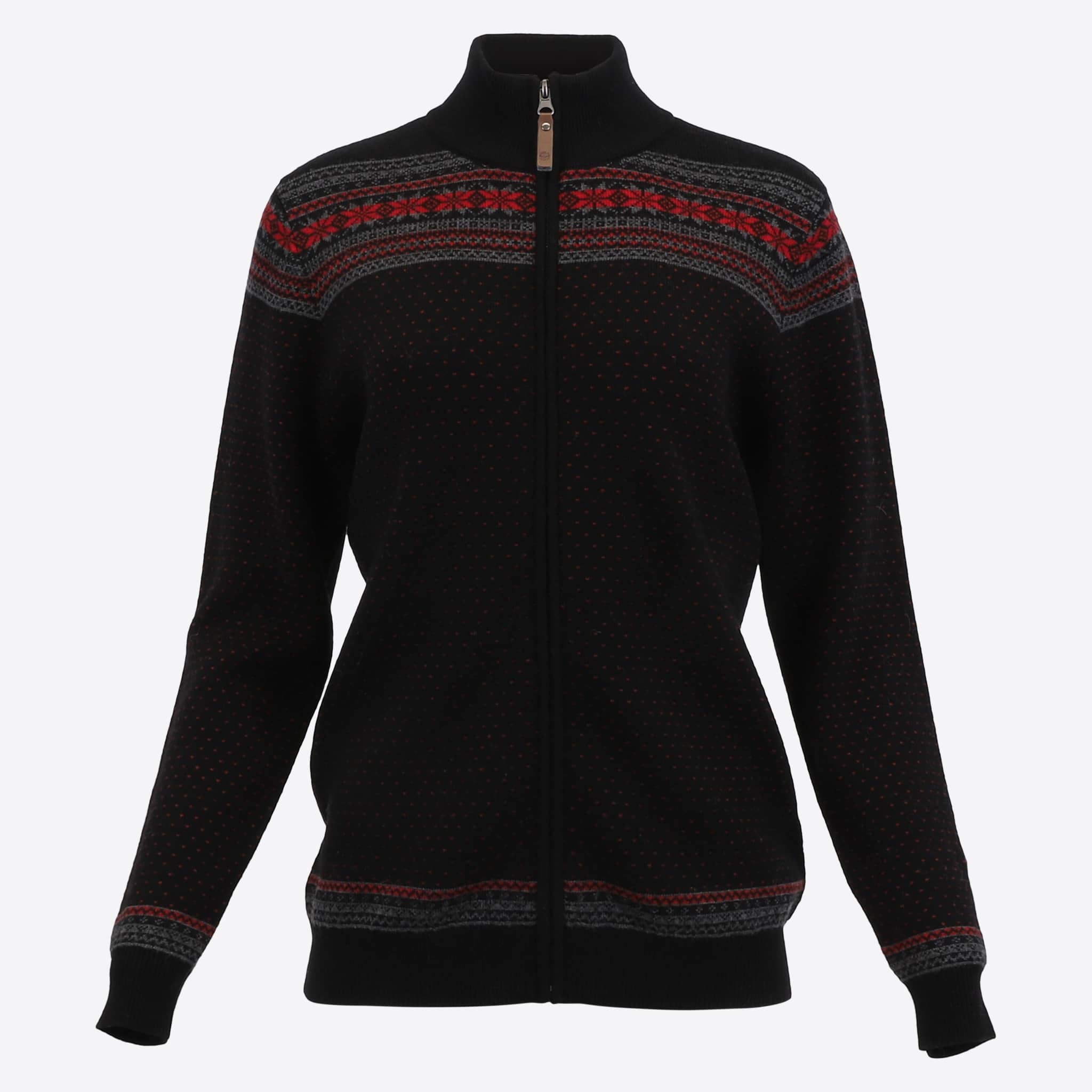 Heimaey zipped Nordic wool sweater